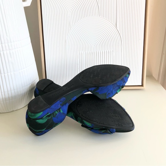 Kelly and Katie Floral Fabric Flats with bow detail slip on pointed toe Size 7.5 - Picture 16 of 16